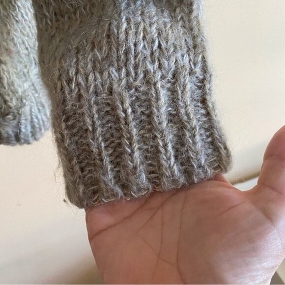 Ninon Cardigan Woman Large Patchwork Neutral Wool Blend Oversized Gorpcore Y2K - Picture 7 of 12